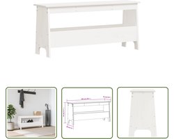 The Living Store Halbank - Massief grenenhout - 100 x 28 x 45 cm - Opbergbank met blad