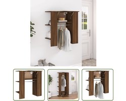 The Living Store Halmeubel 97,5x37x99 cm bewerkt hout bruin eikenkleurig - Gangkast - Kast - Halmeubel - Opbergruimte - Houten Kast