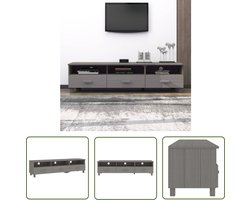The Living Store HAMAR TV-meubel - 158 x 40 x 40 cm - lichtgrijs - massief grenenhout