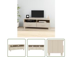 The Living Store HAMAR TV-meubel - Massief grenenhout - 106 x 40 x 40 cm - 2 lades