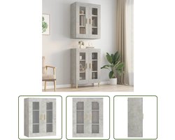 The Living Store Hangkast 69,5x34x90 cm betongrijs - Hangkast - Houten Kast - Betonnen Kast - Wandkast - Opbergkast