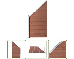 The Living Store HKC Schuttingpaneel - Hout-kunststof-composiet - 95 x (105-180) cm - Bruin