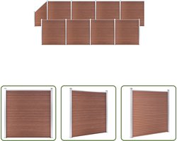 The Living Store HKC Schuttingpanelenset - Bruin - 1.484 x 186 cm - Hout-kunststof-composiet