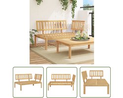 The Living Store Hoekbank Acaciahout - 133 x 92 x 69 cm - Modulair ontwerp Hoekbank - Lounge Bank - Tuinset - Buitentijnen - Tuinbank - Acacia Hout - Outdoor Furniture