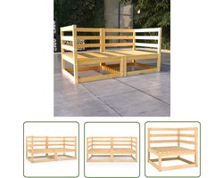 The Living Store Hoekbanken - Massief grenenhout - 70x70x67 cm - Modulair ontwerp Hoekbank - Tuinset - Lounge Set - Buitentijdbank - Grenenhouten Bank - Terrasbank - Garden Furniture