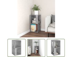 The Living Store Hoekkast 33x33x67 cm bewerkt hout betongrijs - Hoekkast - Betongrijs - Houten Kast - Opslagruimte - Designkast