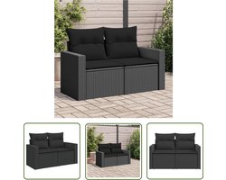 The Living Store Hoekstoel PE-rattan Zwart - 131 x 62 x 69 cm - Waterdichte opbergfunctie Hoekbank - Tuinset - Lounge Set - Buitendecoratie - Tuinbank - Relaxfauteuil - Pe Rattan - Zwarte Bank