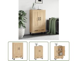 The Living Store Hoge kast 69,5x31x115 cm bewerkt hout sonoma eikenkleurig - Hoge Kast - Kasten - Houten Kast - Opbergkast - Salontafel