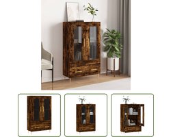 The Living Store Hoge kast - Buffetkast - 69.5 x 31 x 115 cm - Gerookt eiken