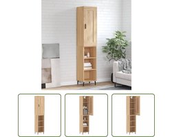 The Living Store Hoge Kast - Sonoma Eiken - Bewerkt Hout - 180 cm