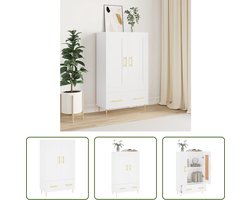 The Living Store hoge kast - wit - 69.5 x 31 x 115 cm - duurzaam hout