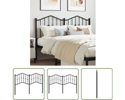 The Living Store Hoofdbord 140 cm metaal zwart - Hoofdbord - Hoofdkussen - Beddecoratie - Slaapkamerinrichting - Modern Design