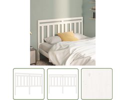 The Living Store Hoofdbord 146x4x100 cm massief grenenhout wit - Houten Hoofdbord - Hoofdeinde - Klassieke Uitstraling - Grenenhout - Wit Hoofdbord