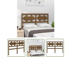 The Living Store Hoofdbord 165,5x4x100 cm massief grenenhout honingbruin - Houten Hoofdbord - Hoofdboard - Hoofdkussen - Rustic Decor - Vintage Bedroom