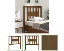The Living Store Hoofdbord 81x4x100 cm massief grenenhout honingbruin - Hoofdboard - Grenenhout - Hoofdeinde - Rustic Style - Hout