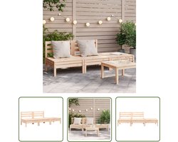 The Living Store Houten Tuinbank - 190.5 x 63.5 x 62.5 cm - Massief Grenenhout Tuinbank - Houten Tuinbank - Tuinset - Lounge Set - Buitenbank - Grenenhouthout - Balkon Meubel