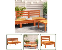 The Living Store Houten Tuinbank - 63.5 x 63.5 x 62.5 cm - Massief Grenenhout - Robuust - modulair design ideaal voor tuin of terras Tuinbank - Tuinset - Buitenbank - Hout Meubel - Veranda Set - Balkonset - Lounge Set - Granenhouten Bank