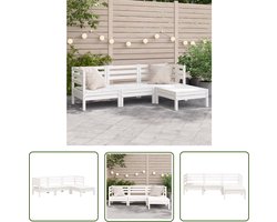 The Living Store Houten Tuinbank Grenenhout - 190.5 x 127 x 62.5 cm - Modulair Design Tuinbank - Grenenhouten Tuinbank - Buitenbank - Lounge Set - Modulaire Tuinbank - Teak Tuinbank