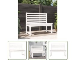 The Living Store Houten Tuinbank - Klassiek ontwerp - Massief grenenhout - 109 x 48 x 91.5 cm - Wit