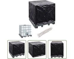 The Living Store IBC-hoes met 8 oogjes 116x100x120 cm - IBC Hoes - Watertank Beschermer - Waterreservoir Cover - Buitenbeveiliging - Tuinaccessoires