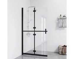 The Living Store Inloopdouchewand inklapbaar 70x190 cm ESG-glas transparant - Inloopdouche - Douchewand - Glazen Douchedeur - Douche Cabine - Badkamer Accessoires