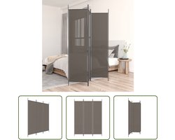 The Living Store Kamerscherm met 3 panelen 150x220 cm stof antracietkleurig - Kamerscherm - Scheidingswand - Privacy Screen - Kamervoordeelt - Woonaccessoires