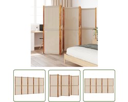The Living Store Kamerscherm met 5 panelen 350x180 cm taupe - Kamerscherm - Scheidingswand - Privacy Scherm - Acacia Hout - Taupe