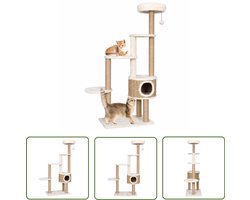 The Living Store Kattenmeubel met luxe kussen en krabpalen 148 cm zeegras - Kattenmeubel - Krabpaal - Kattenkussentje - Kattenhuis - Zeegras
