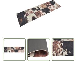 The Living Store Keukenmat wasbaar dierenhuidprint 60x180 cm fluweel - Keukenmat - Dierenhuid Print - Vloerkleden - Antislip Mat - Keukenvloer
