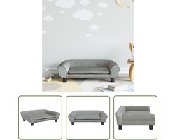 The Living Store Kinderbank 70x45x26 cm fluweel lichtgrijs - Kinderstoel - Kindermeubel - Kids Meubels - Speelhoek - Leeshoek