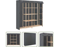 The Living Store Kledingkast 173x40x170 cm stof grijs - Kledingkast - Garderobe - Kast - Opslagruimte - Interieurdecoratie