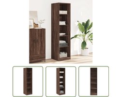 The Living Store Kledingkast 50x50x200 cm bewerkt hout bruin eikenkleurig - Kledingrek - Houten Kledingrek - Kledingopbergers - Garderobe - Kasten