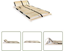 The Living Store Lattenbodem met 28 latten 7 zones 70x200 cm - Lattenbodem - Houten Bedbodems - Beukenhout - Bedframe - Slaapkamer Meubels