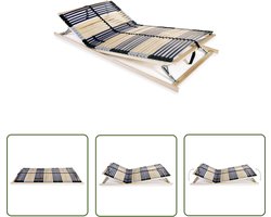 The Living Store Lattenbodem met 42 latten 7 zones 140x200 cm - Lattenbodem - Massieve Houten Lattenbodem - Beukenhouten Frame - Verstelbare Lattenbodem - Hoofdbord Verstellen