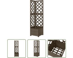 The Living Store Latwerkplantenbak hoekmodel 40x40x150 cm vurenhout grijs - Tuinmeubelen - Plantenbak - Hout - Latwerk - Hoekplantenbak