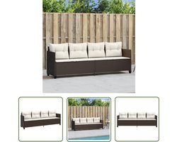 The Living Store Ligbed met kussens poly rattan bruin - Ligbed - Lounge Stoel - Tuinset - Buitendecoratie - Garden Furniture