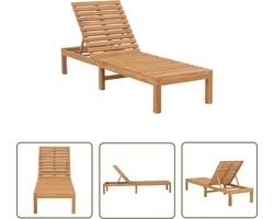 The Living Store Ligbed Tuin - Teakhout - 60 x 200 x 30 cm - Verstelbare rugleuning