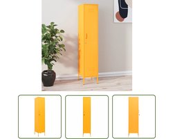 The Living Store Lockerkast 35x46x180 cm staal mosterdgeel - Lockerkast - Opbergkast - Metalen Kast - Staalkast - Mustard Yellow