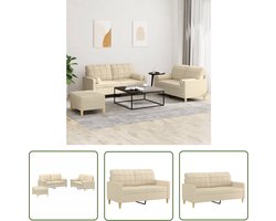 The Living Store Loungeset - - 2-zitsbank groot - Crème - Schuim vulling