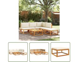 The Living Store Loungeset Acaciahout - 5-delig - Modulair Design - Met Comfortabele Kussens Loungeset - Tuinset - Acacia Hout - Outdoor Furniture - Lounge Set - Tuinmeubels - Balkon Meubel - Relaxen