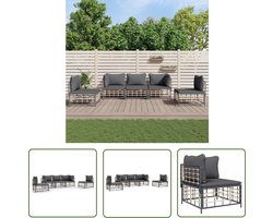 The Living Store Loungeset - Comfort - Tuinmeubelen - 72x72x66 cm - antraciet Loungeset - Tuinset - Tuinmeubels - Lounge Stoel - Buisstoel - Outdoor Furniture - Patio Set - Balkon Meubel
