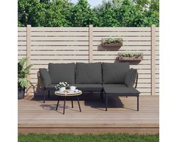 The Living Store Loungeset - Trendy - Tuinmeubelen - Afmetingen- 127 x 70.5 x 77.5 cm - Kleur- Antraciet