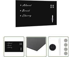 The Living Store Magneetbord wandmontage 120x60 cm glas - Magnetic Whiteboard - Witte Krijtbord - Bureau Accessoires - Office Supplies - Glas Board