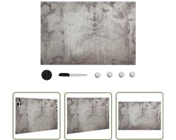 The Living Store Magneetbord wandmontage 50x30 cm glas - Magnetic Whiteboard - Witte Krijtbord - Glas Whiteboard - Bureau Accessoires - Office Supplies