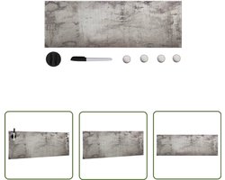 The Living Store Magneetbord wandmontage 60x20 cm glas - Magneetbord - Whiteboard - Glasbord - Schrijftafel - Bureau Accessoires