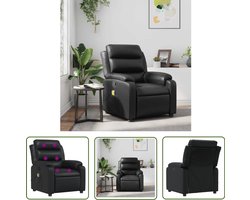 The Living Store Massagestoel verstelbaar kunstleer zwart - Massagestoel - Ergonomische Stoel - Lounge Stoel - Relaxstoel - Elektrische Massage