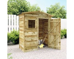 The Living Store Massief Houten Schuur - 200 x 100 x 210 cm - Groen Geïmpregneerd