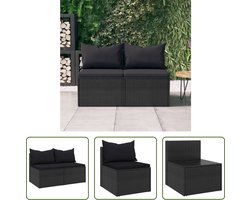 The Living Store Middenbank Tuinmeubelen - 54 x 63 x 60.5 cm - Zwart