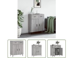 The Living Store Modern Dressoir - Grijs Sonoma Eiken - 69.5 x 34 x 90 cm - Duurzaam Hout en Metaal