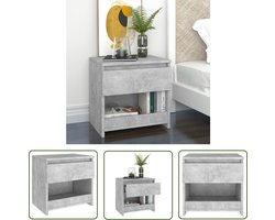 The Living Store Nachtkastje 40x30x39 cm bewerkt hout betongrijs - Nachtkastje - Bedkantkast - Sidetable - Kamermeubel - Beton Grijs